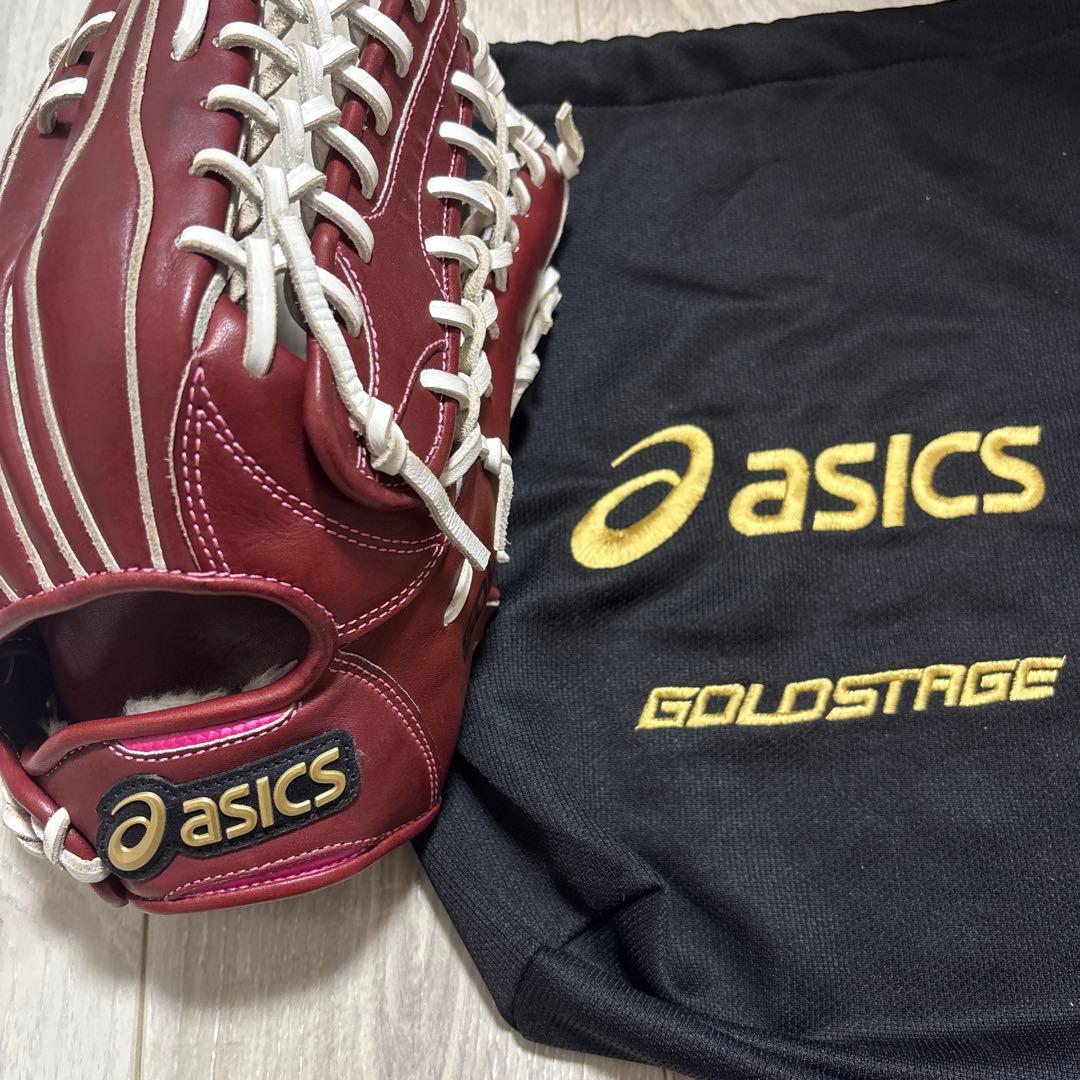 asics GOLDSTAGE 軟式グローブ バーガンディ