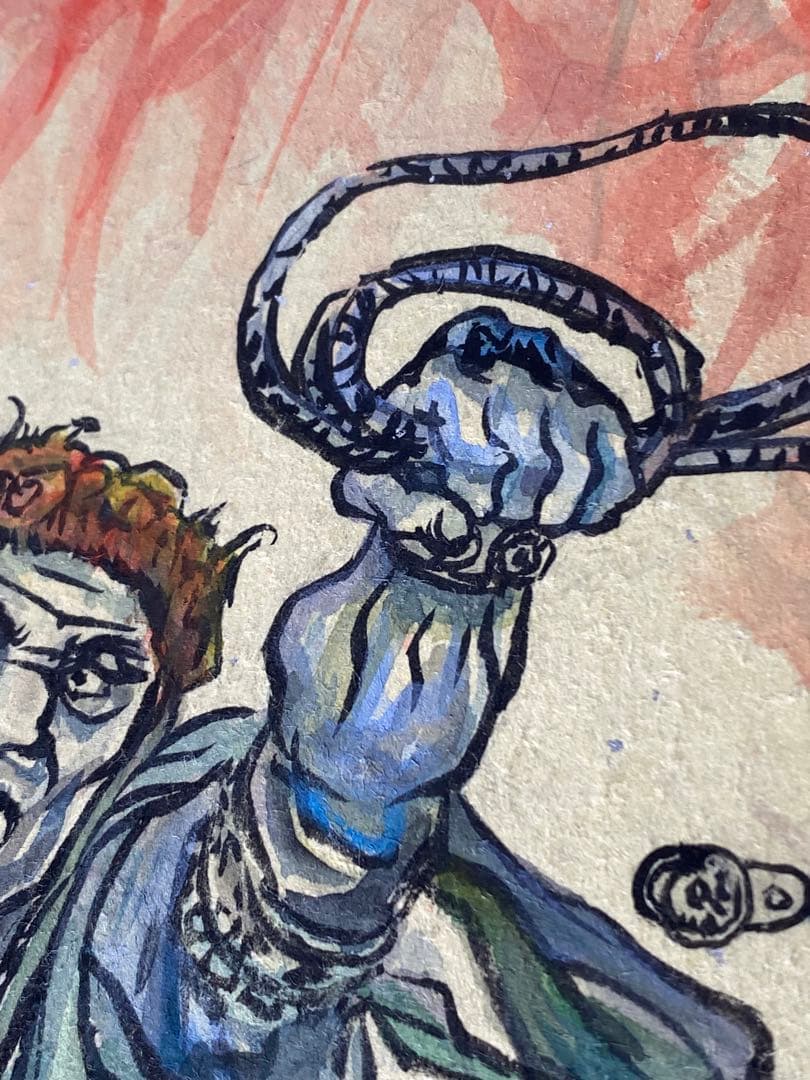 2889❣️近藤　大理　　絵画　　不動明王飛ぶ