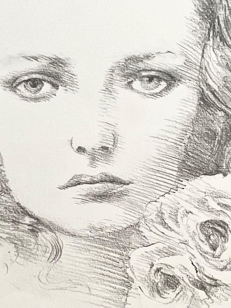 宇野亜喜良　原画　えんぴつ画　少女