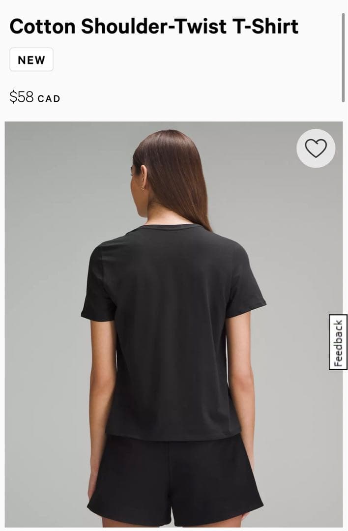 コットンショルダーツイストTシャツ　Mサイズ