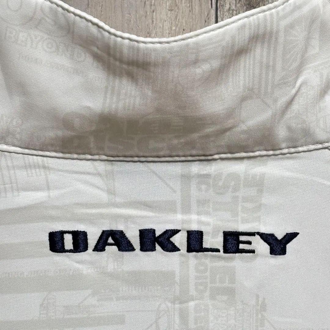 オークリー　OAKLEY ジャケット　ナイロン　総柄　刺繍ロゴ　ホワイト XL