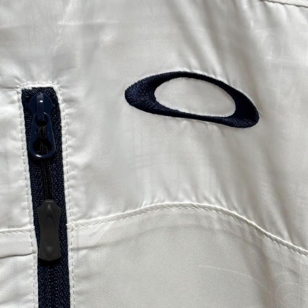 オークリー　OAKLEY ジャケット　ナイロン　総柄　刺繍ロゴ　ホワイト XL
