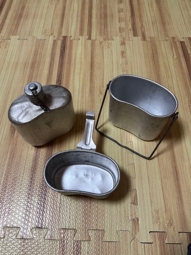 旧ソ連軍、空挺部隊用水筒＆メスキットセット、カバー付き実物、未使用品