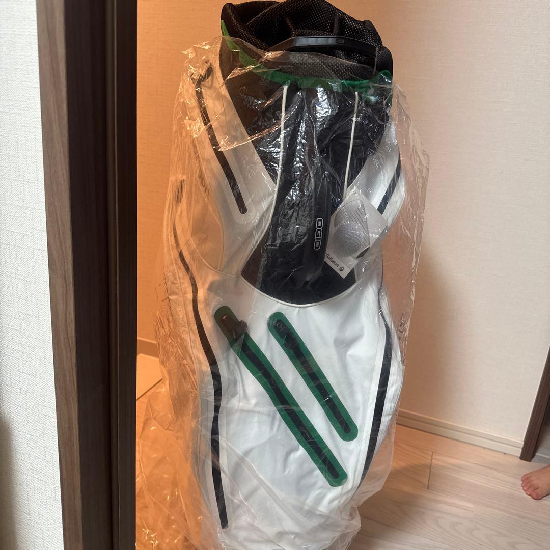 未使用品 Golfsport キャディバッグ 防水 ホワイト/グリーン