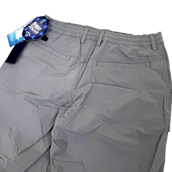 新品 キャロウェイ 8WAYストレッチ シワナイロン 撥水 パンツ 灰 L