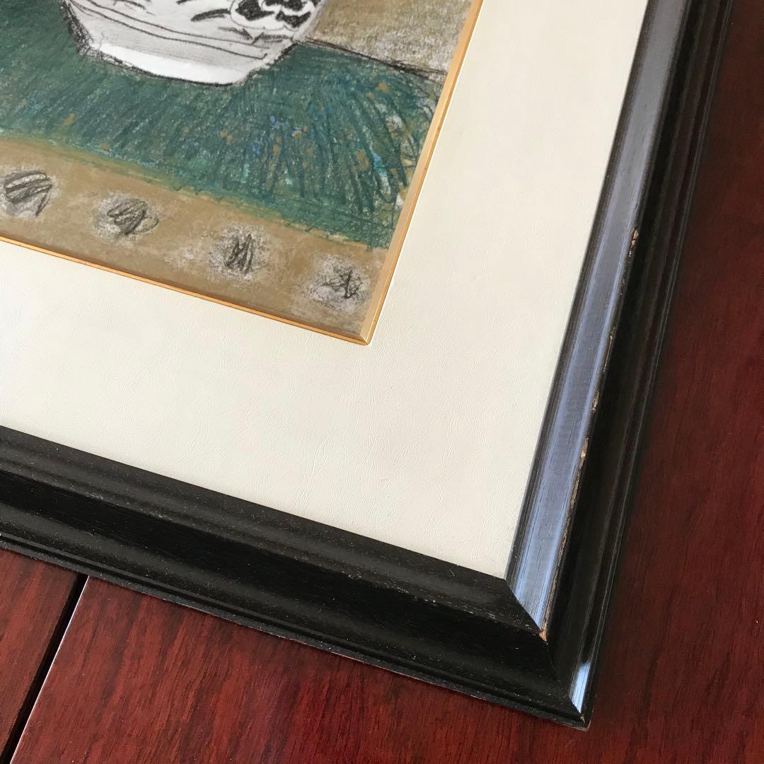 杉本健吉 陶板画 牡丹 鳴海製陶 陶額 額装