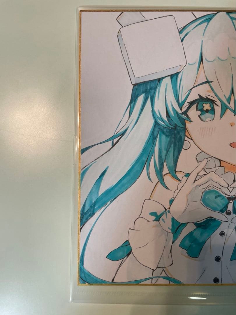 初音ミク　直筆イラスト色紙