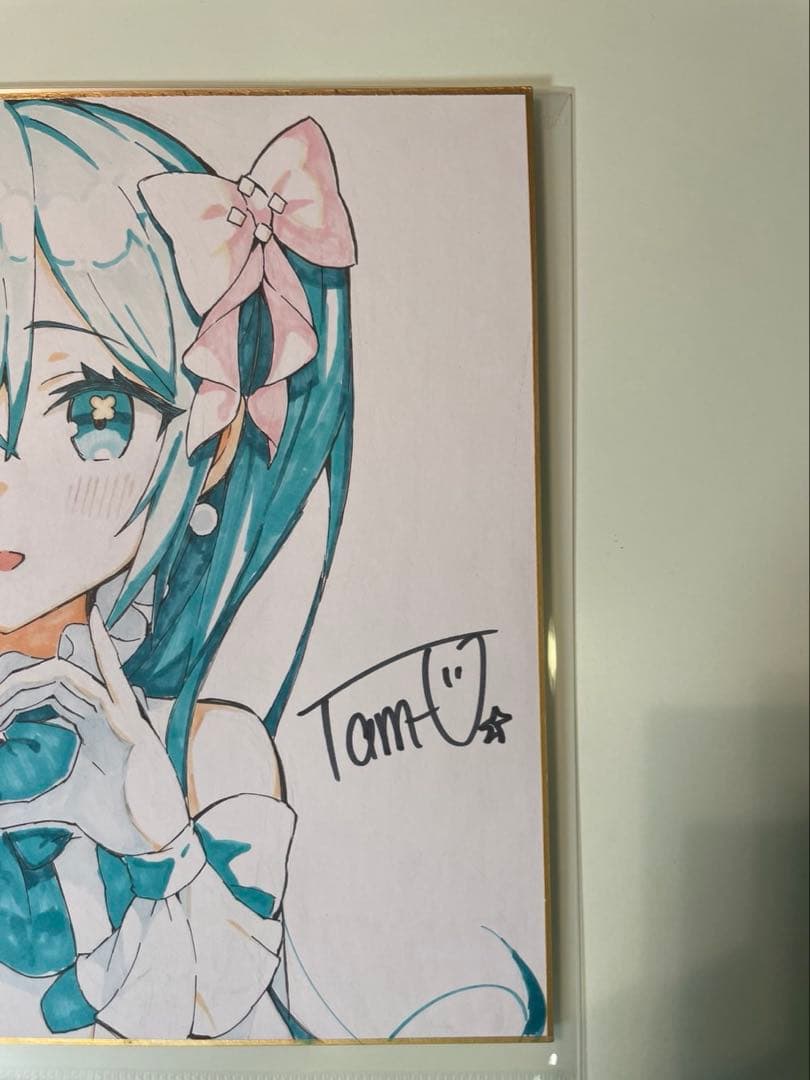 初音ミク　直筆イラスト色紙