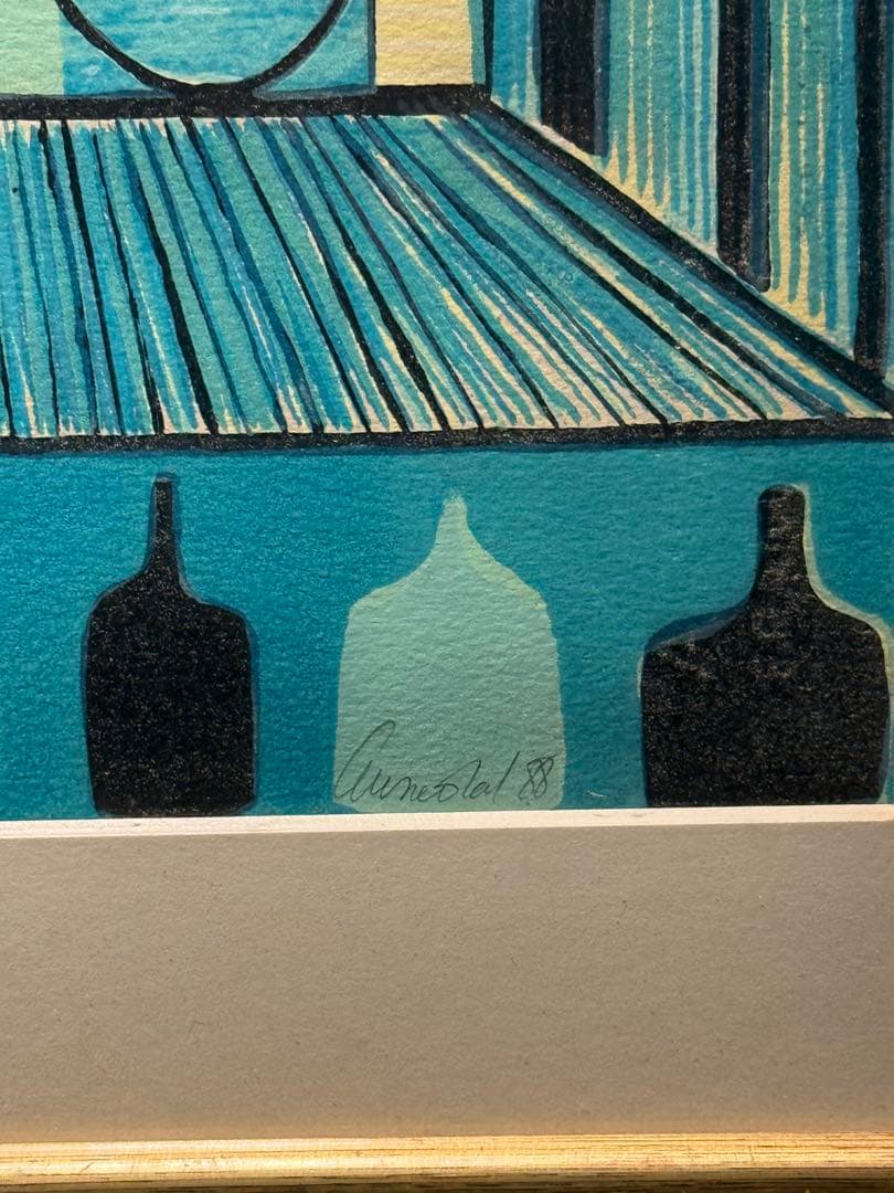 Art déco lithograph 直筆サインあり