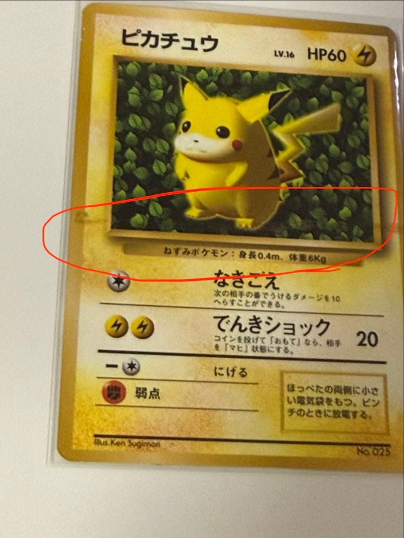ピカチュウ 旧裏 誤表記 プロモ　ken sugimori