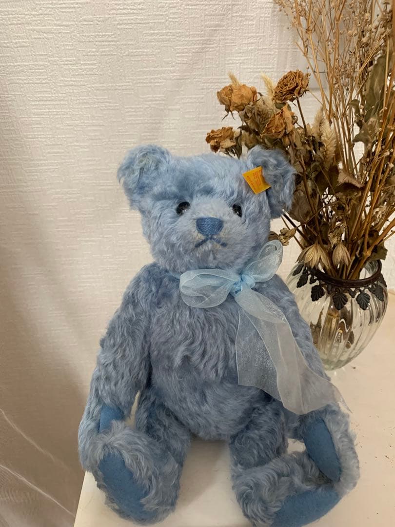 Steiff ドイツ ぬいぐるみ　くま　青