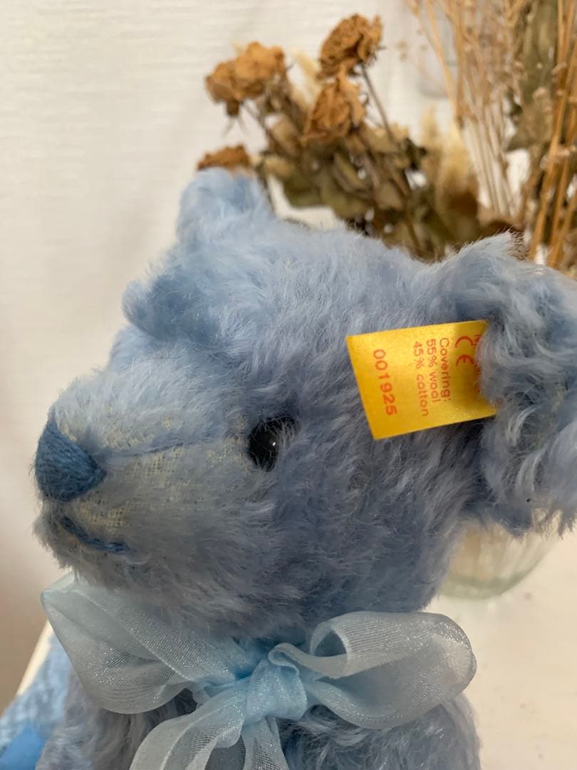 Steiff ドイツ ぬいぐるみ　くま　青
