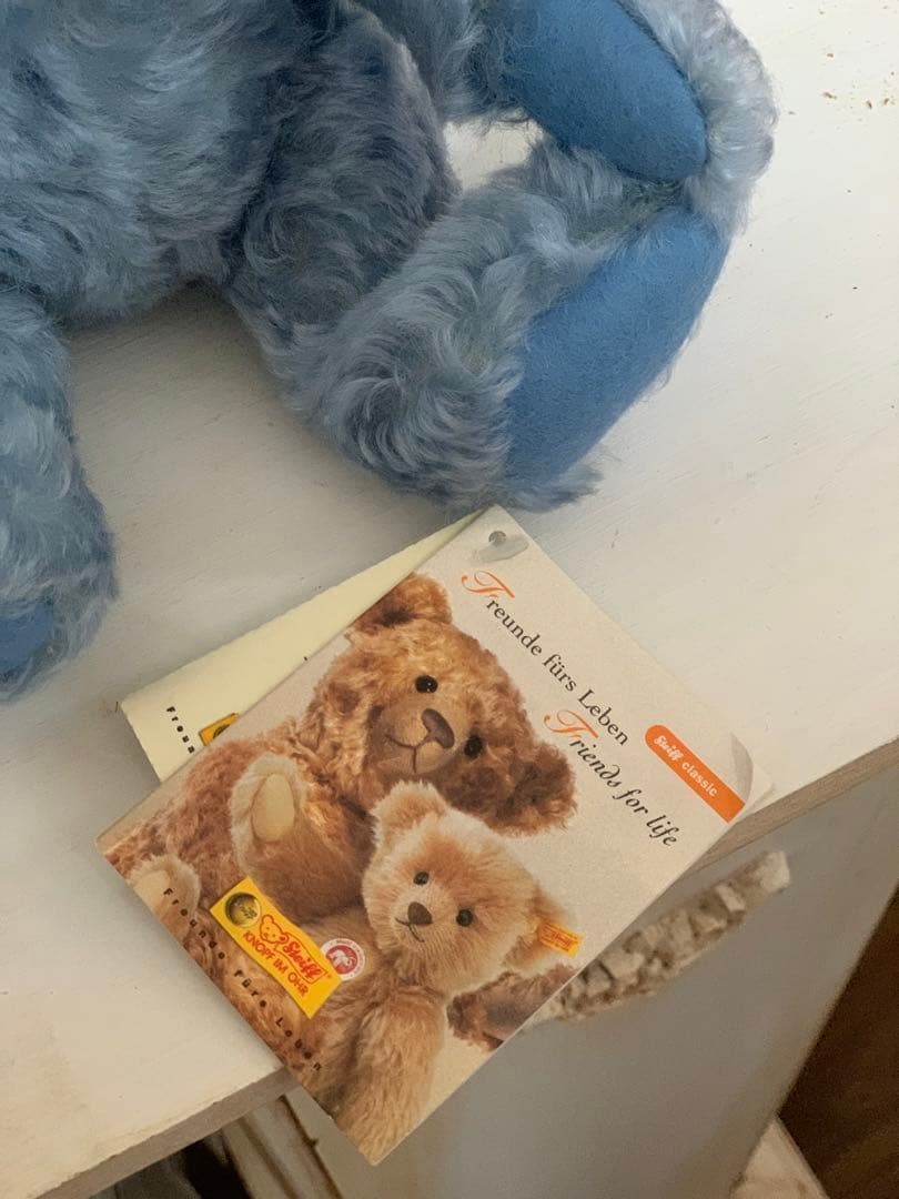 Steiff ドイツ ぬいぐるみ　くま　青