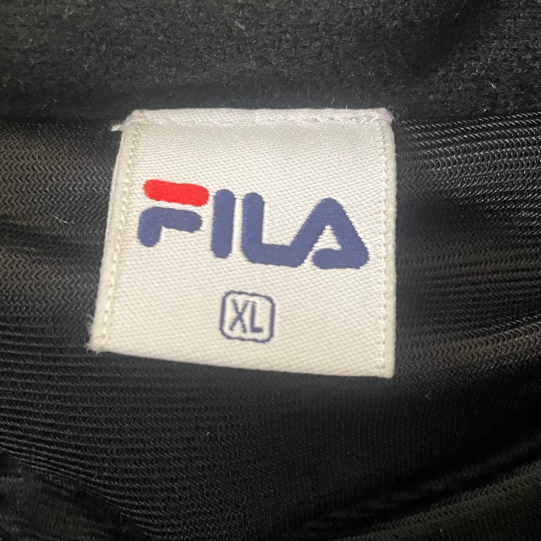 FILA フード付きロング丈ベンチコート ブラック　XL