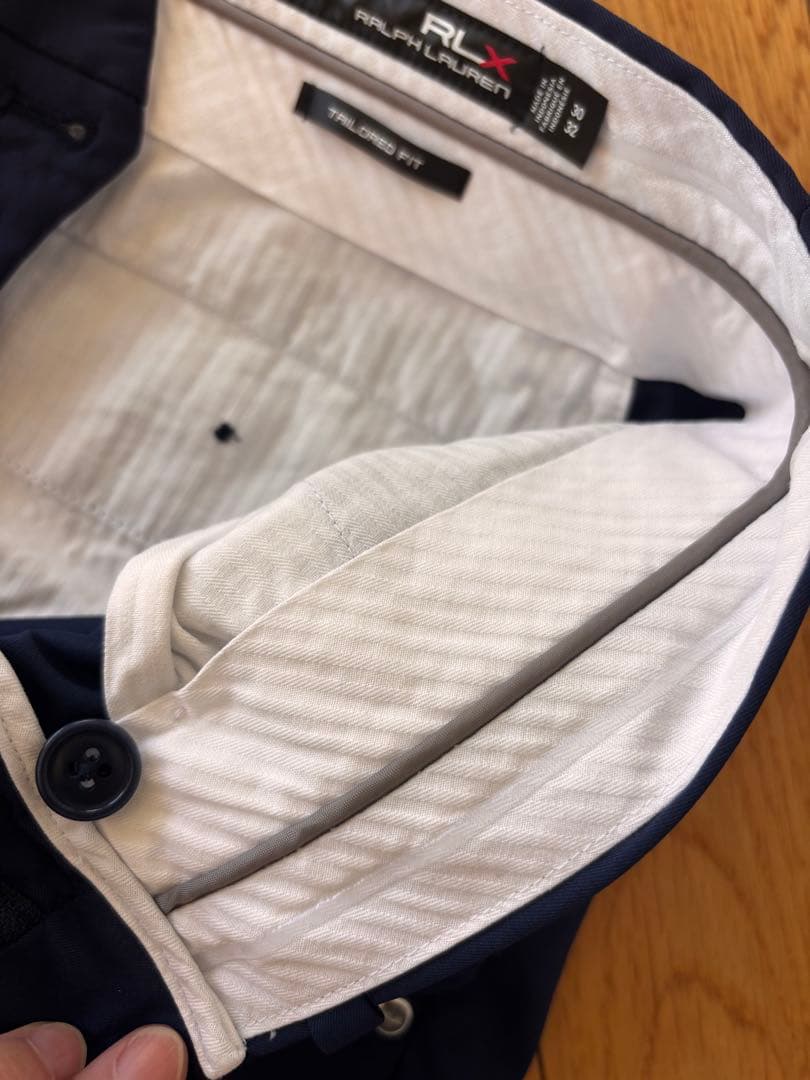 美品 RLX Ralph Laurenゴルフパンツネイビー テーラードフィット