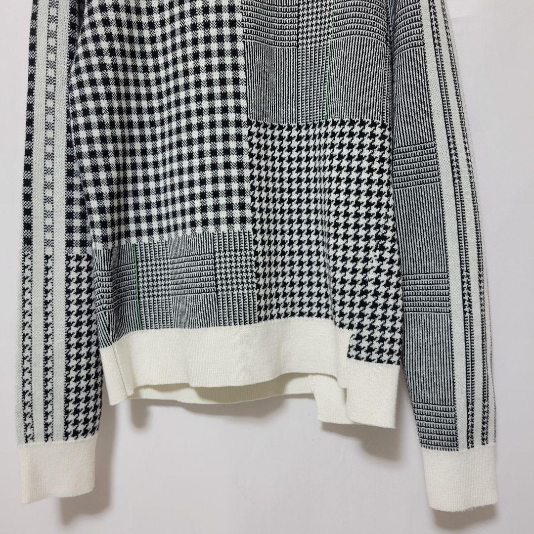 adidas Golf マルチチェックパターン ジャカード クルーネックセーター