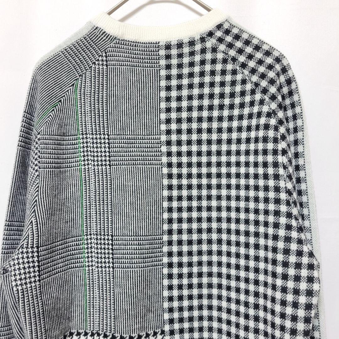 adidas Golf マルチチェックパターン ジャカード クルーネックセーター