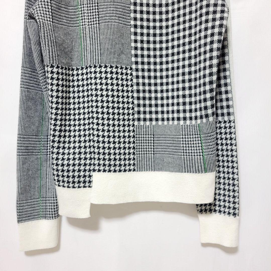 adidas Golf マルチチェックパターン ジャカード クルーネックセーター