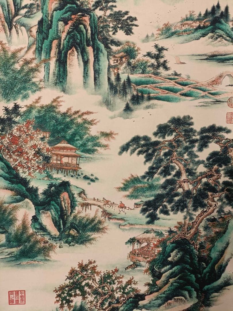 【文征明】溪山亭畔 中国画 掛け軸 水墨画 和室 玄関 茶室 壁掛け 美術品