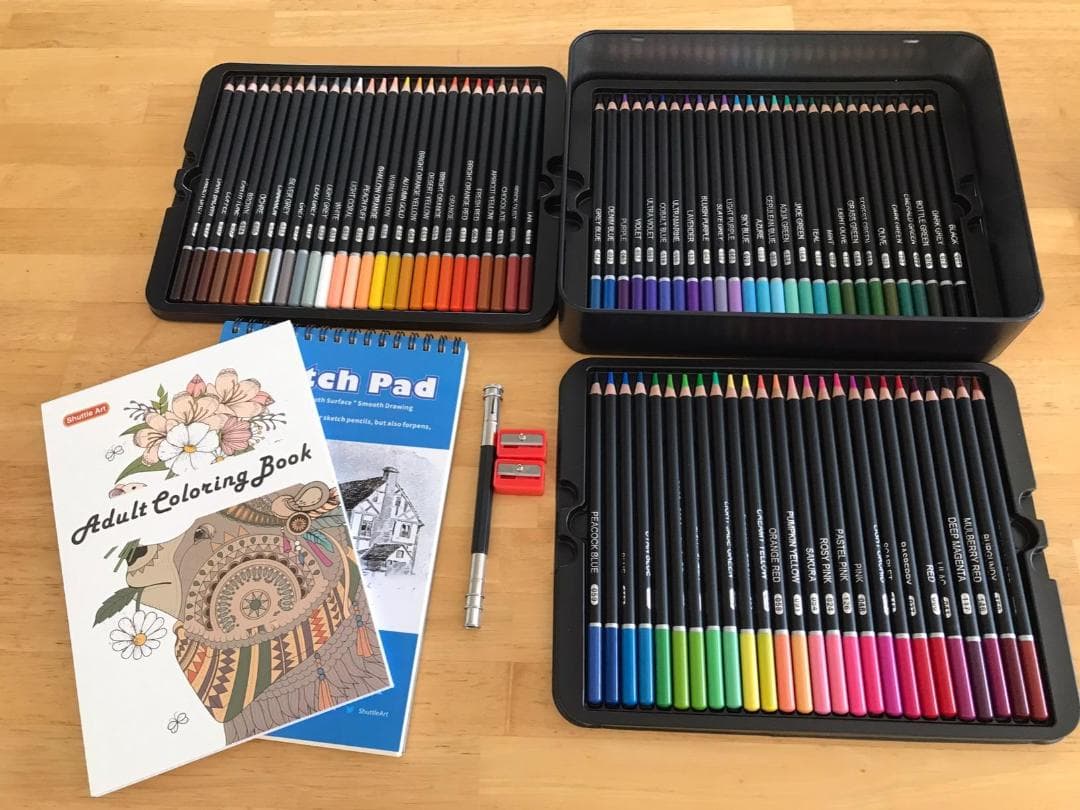80色 油性色鉛筆セット 大人の塗り絵 スケッチブック