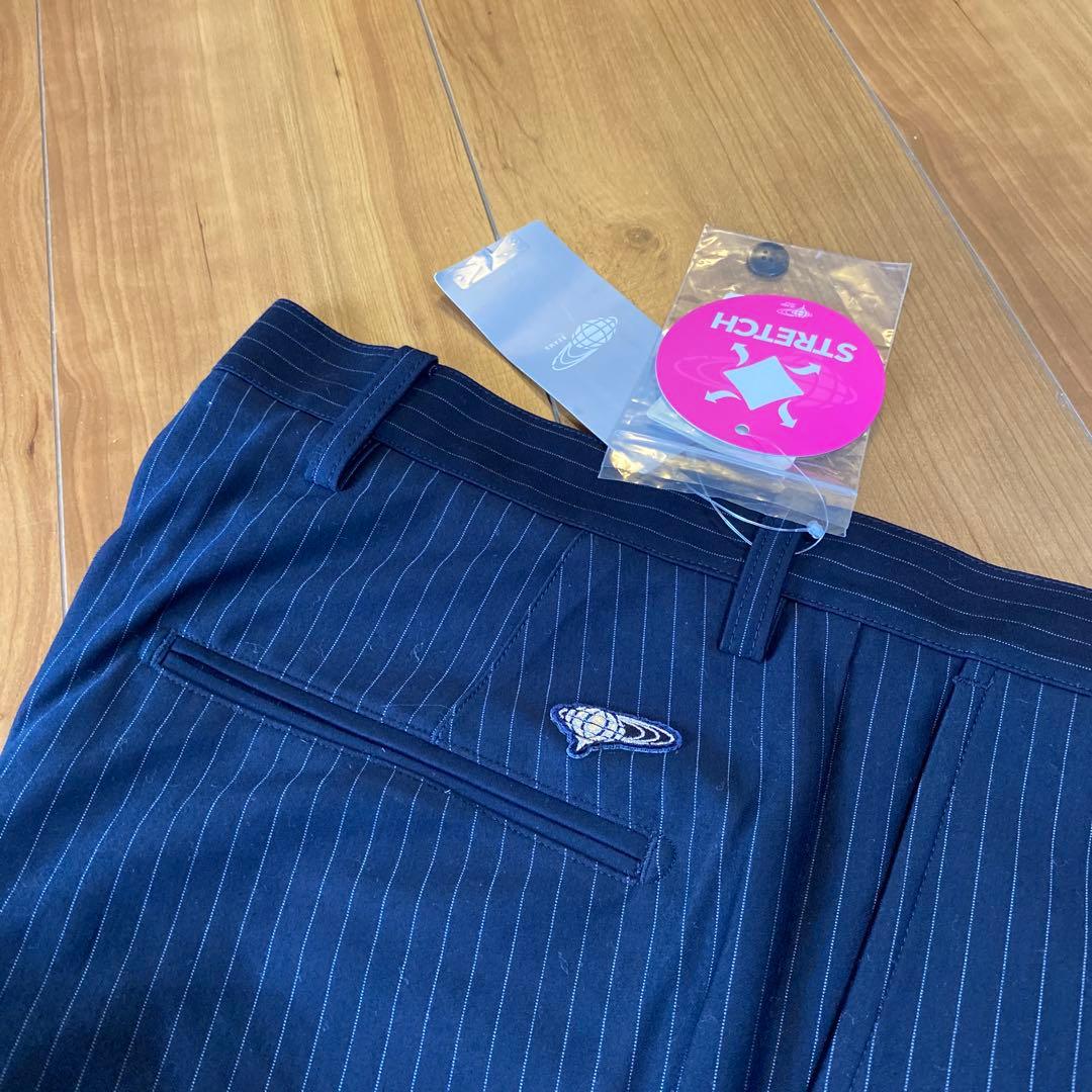 【Fuji】BEAMS GOLF ストライプパンツ サイズ46 ネイビー