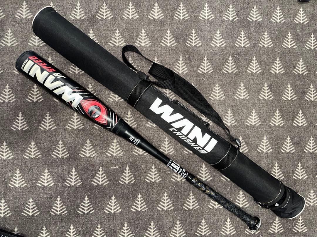 【中古】ワニクラッシャー スピード ジュニア 少年 軟式用 赤ワニ 82cm