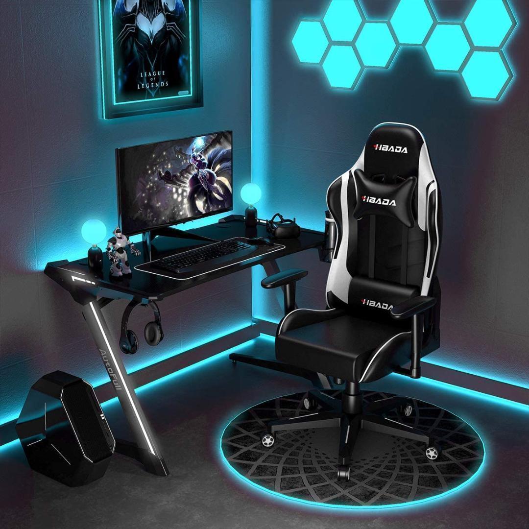 16【新品未使用】【送料無料】高級ゲーミングチェア オフィスチェア フットレスト