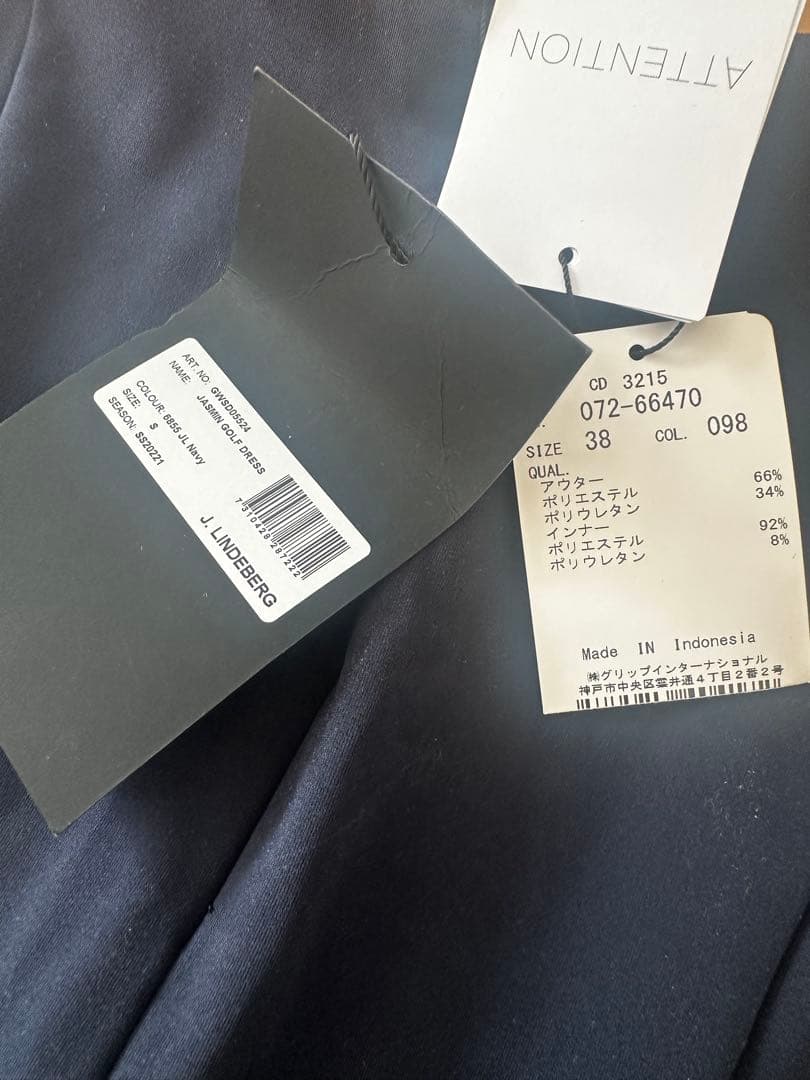 タグ付新品未使用J.LINDEBERG(J.リンドバーグ) ワンピース ネイビー