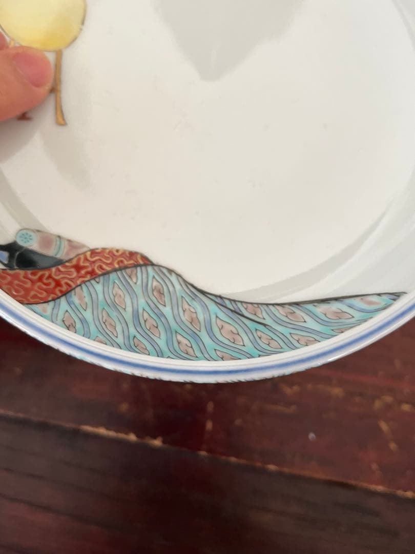 江戸後期　古伊万里　珍品　高台皿　足付き皿　寝間の図　布団　煙管　煙草盆　行燈