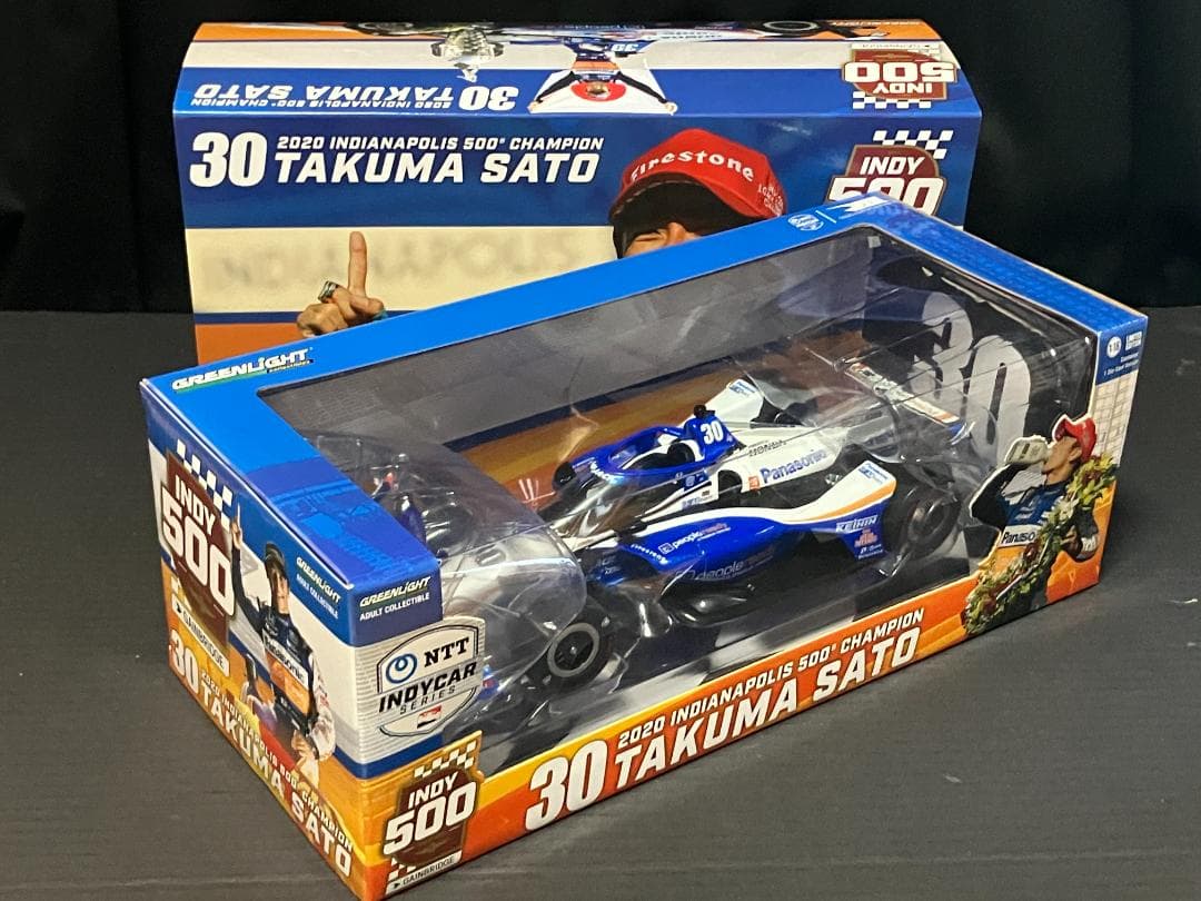 グリーンライト 2020 インディ500 佐藤琢磨優勝 グリコポーズフィギュア付