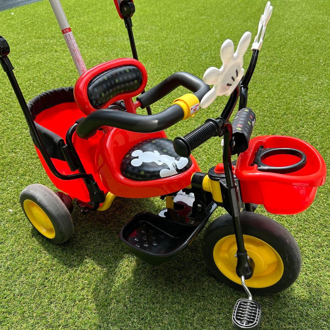 ミッキーマウス　幼児用三輪車　サンシェード付き