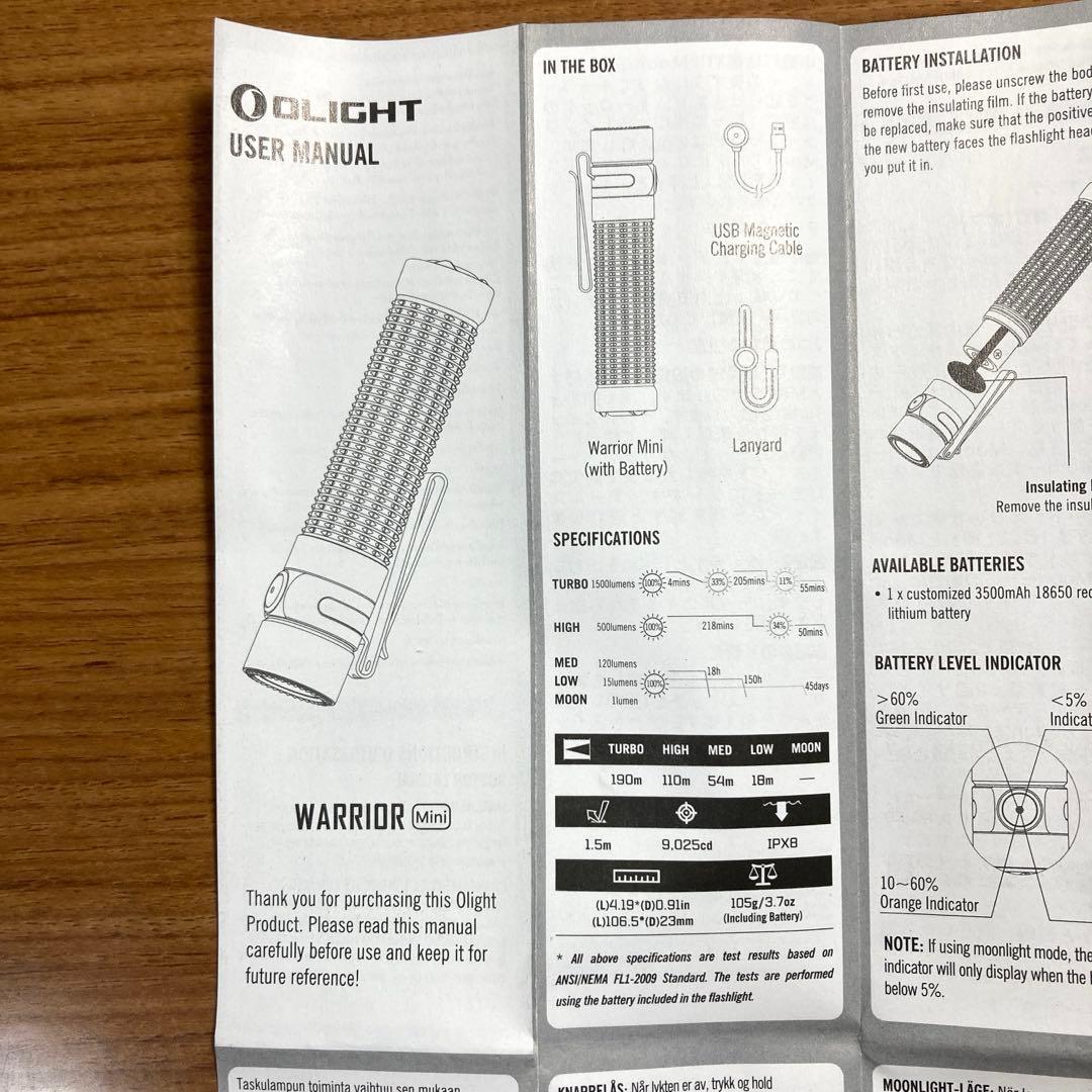 ライト・ランタン OLIGHT WARRIOR Mini