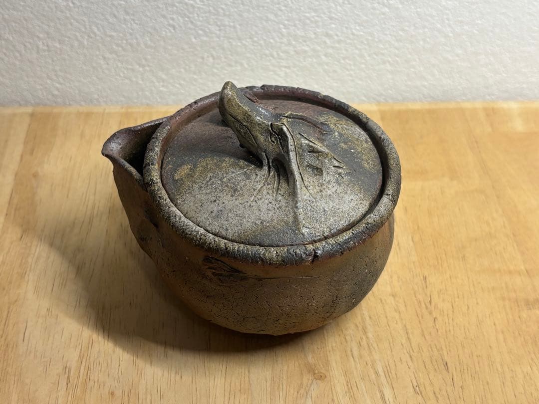 115. 備前焼 宝瓶 登り窯 龍 手びねり 急須