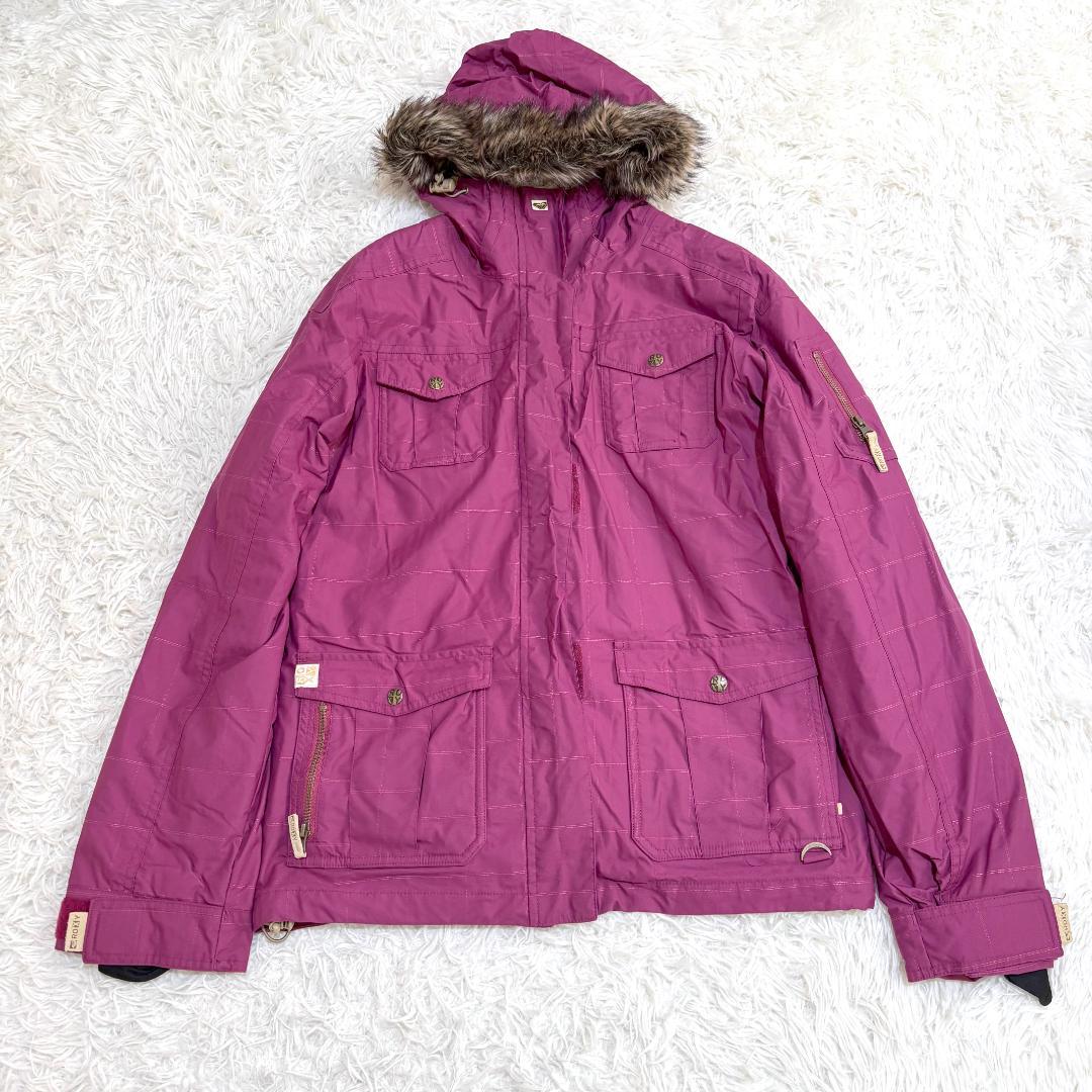 【美品】ROXY スキースノボウェア セットアップ M パープルピンク