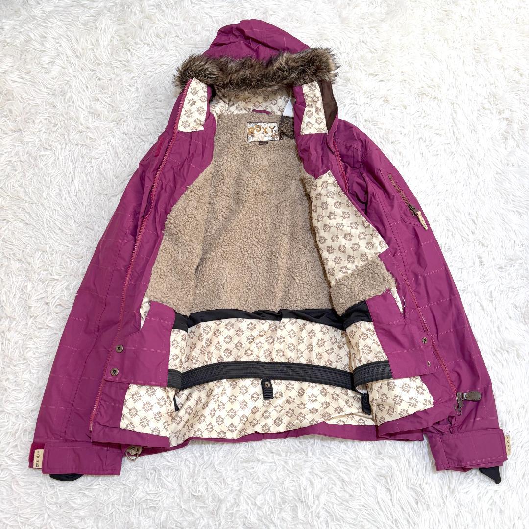 【美品】ROXY スキースノボウェア セットアップ M パープルピンク