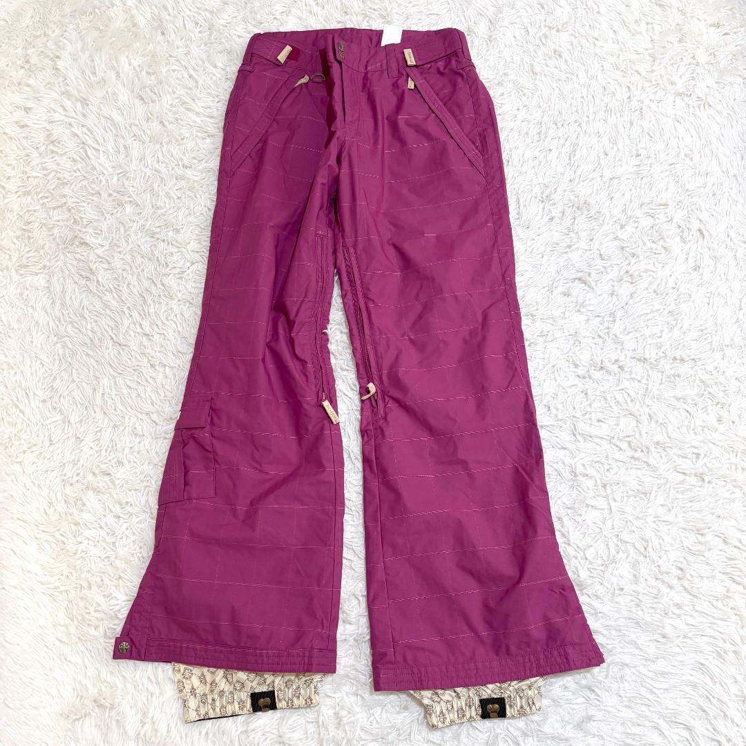 【美品】ROXY スキースノボウェア セットアップ M パープルピンク