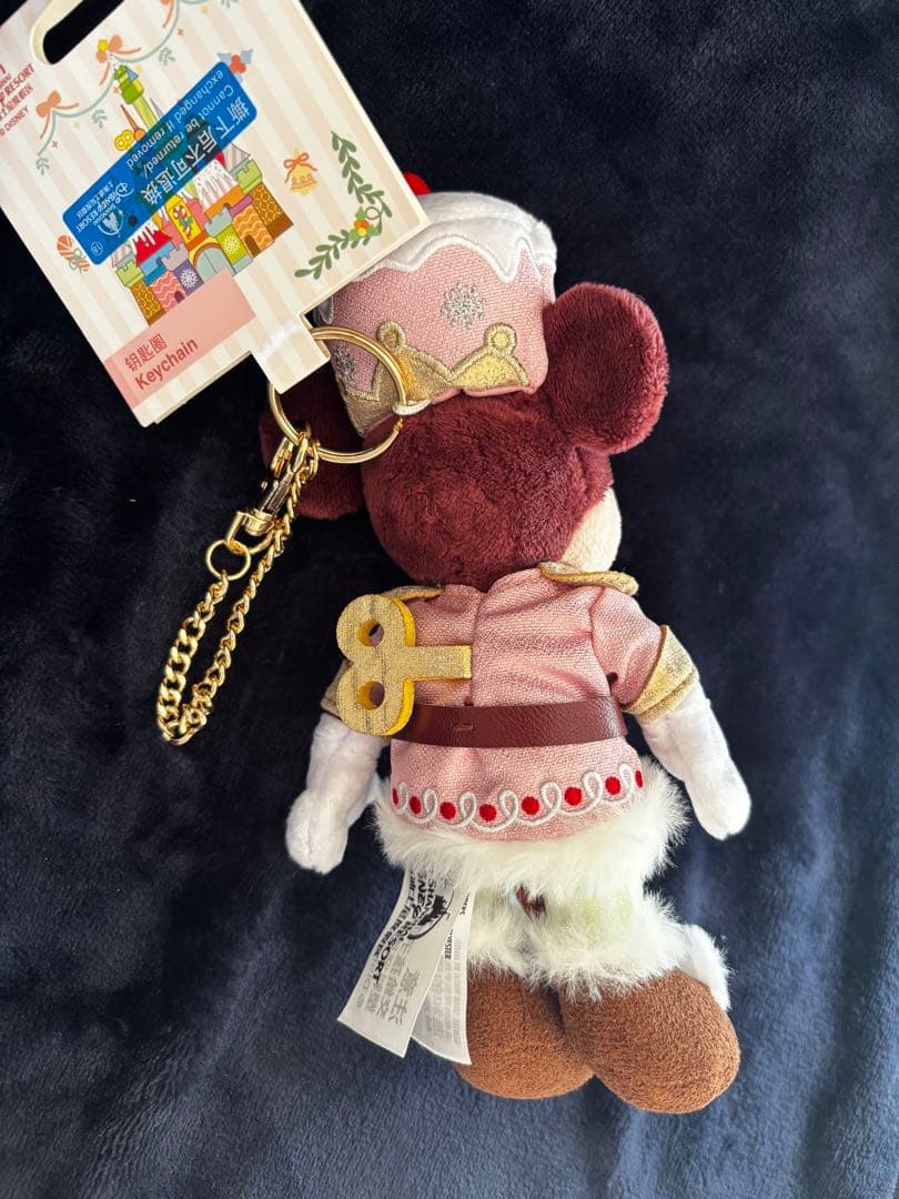上海ディズニー 限定 ミッキーマウス クリスマスぬいぐるみ キーホルダー付き