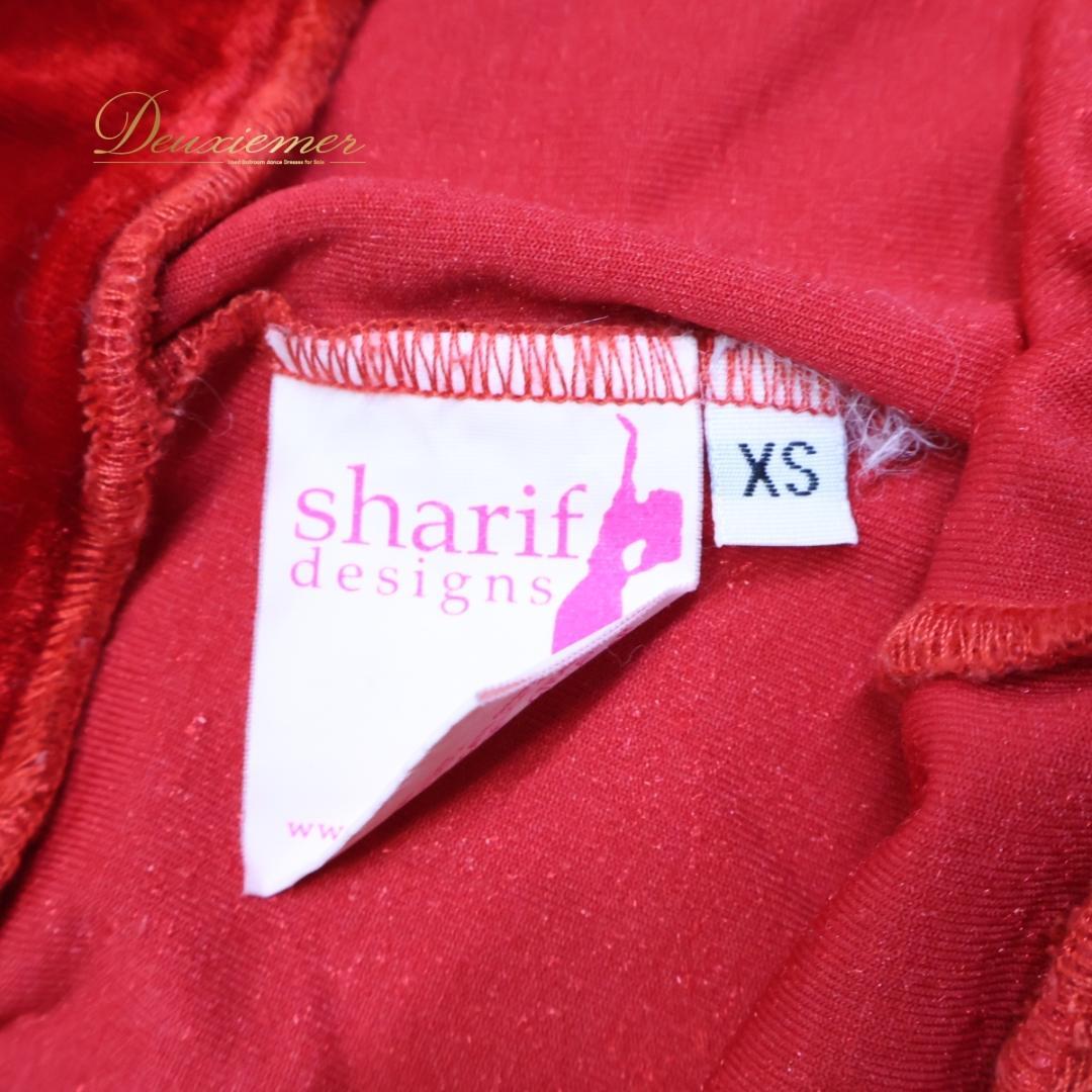 【ベリーダンス用衣装】レッド sharif レッスン着 上下セット 真っ赤