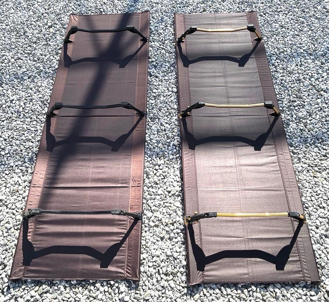 ：)Hilander ハイランダー 軽量アルミローコット ブラウン 2セット中古