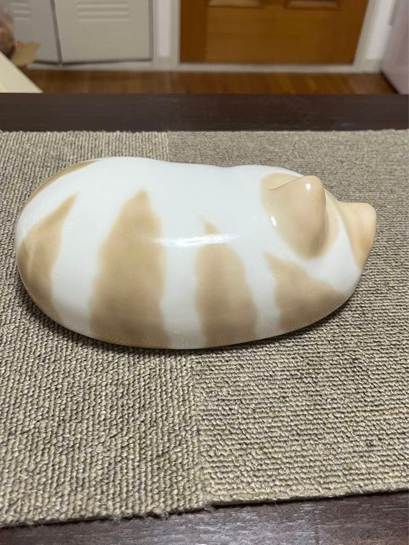 希少　吉井九二作 白三毛猫　陶器猫ちゃんの枕