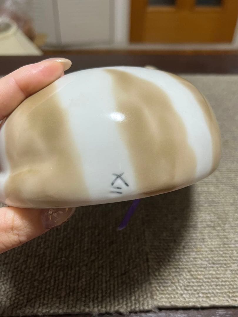希少　吉井九二作 白三毛猫　陶器猫ちゃんの枕