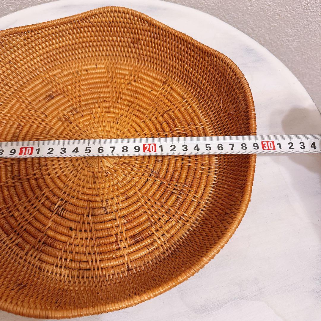 【新品】アタ バスケット 花びらバスケット バリ島 アタ雑貨 籠 手編み