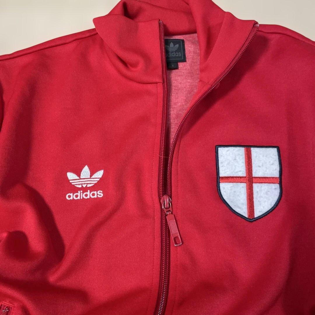 adidas イングランドエンブレム 赤ジャージ M トラックトップ