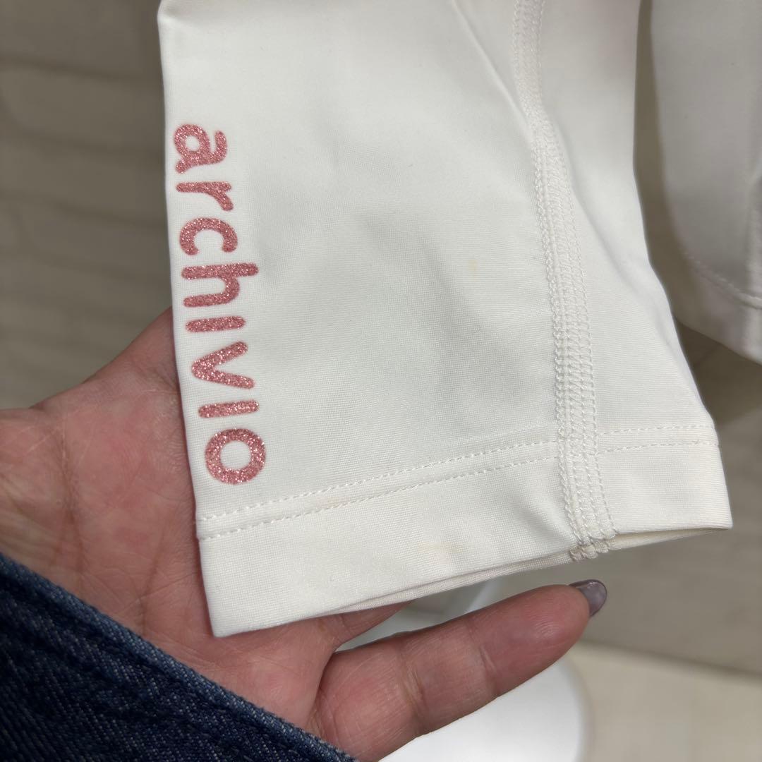 ★新品★ archivio ゴルフウェア モックネック DRY UV 長袖 白