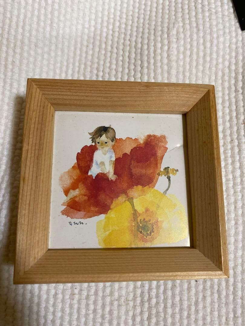 いわさきちひろ　額縁絵画3点セット