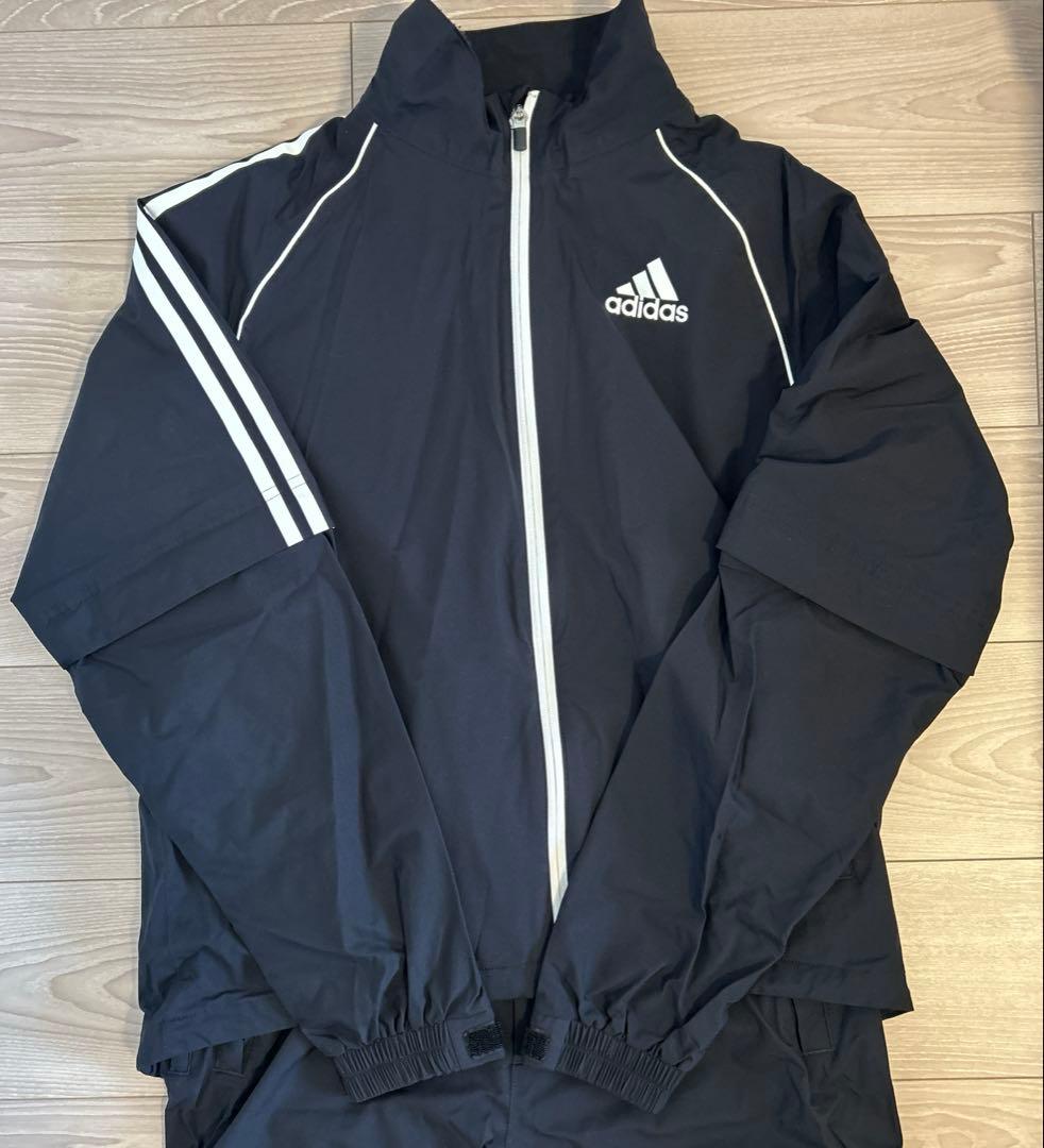 adidas レインウェア 上下セット ブラック　L