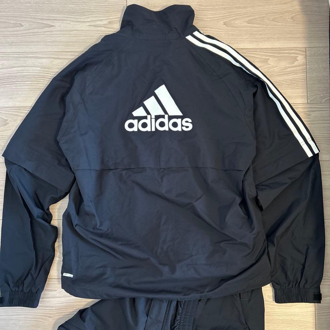 adidas レインウェア 上下セット ブラック　L