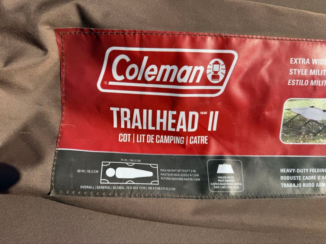 超美品！Coleman コット ブラウン 折りたたみ式