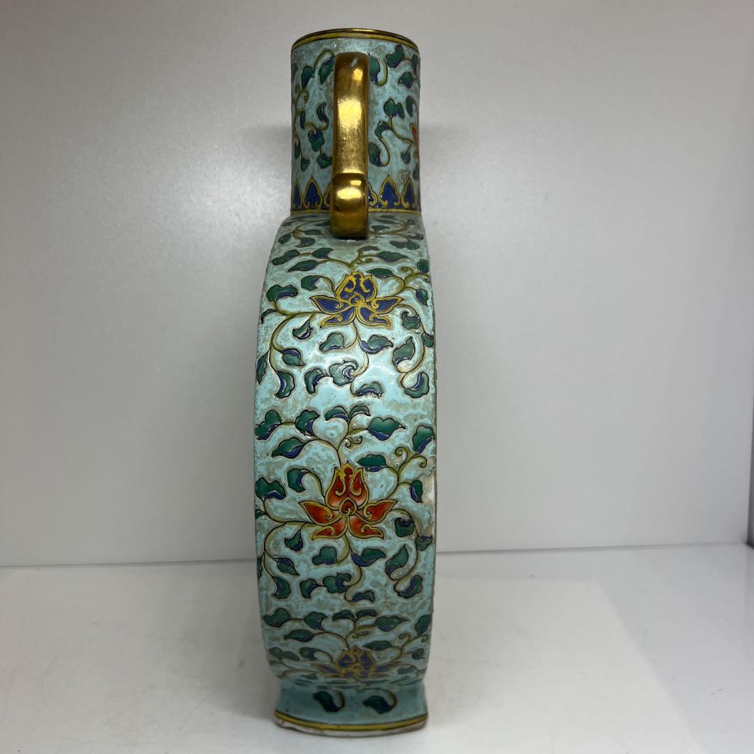 中国美術　粉彩　大花瓶　h40cm 東K8-0202③ タサオ