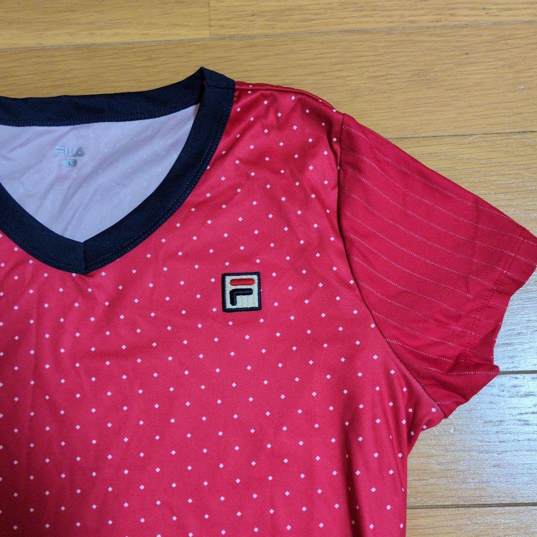FILA ドット柄レッドワンピース　L
